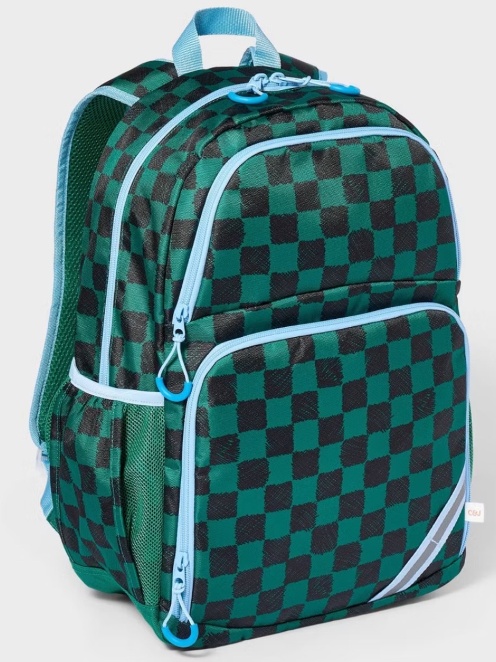 Cat & Jack Teal and Black Checkered Backpack
